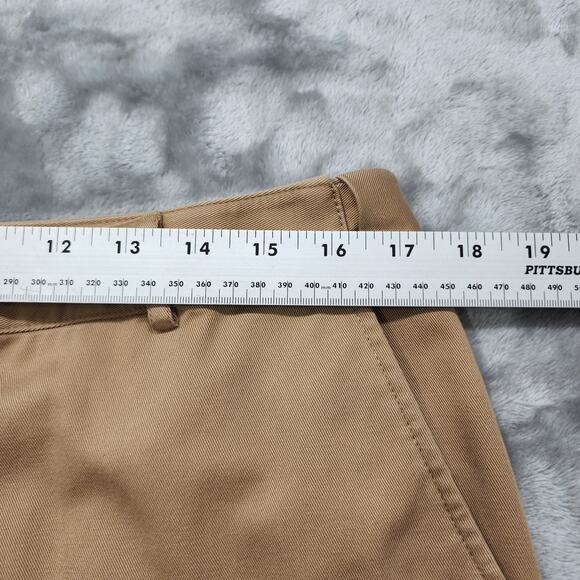LL Bean Pants Womens 14 PETITE Tan Khaki Classic Fit High Rise Straight Leg - Picture 9 of 13